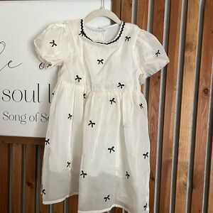 Charming White and Black Kids Dress